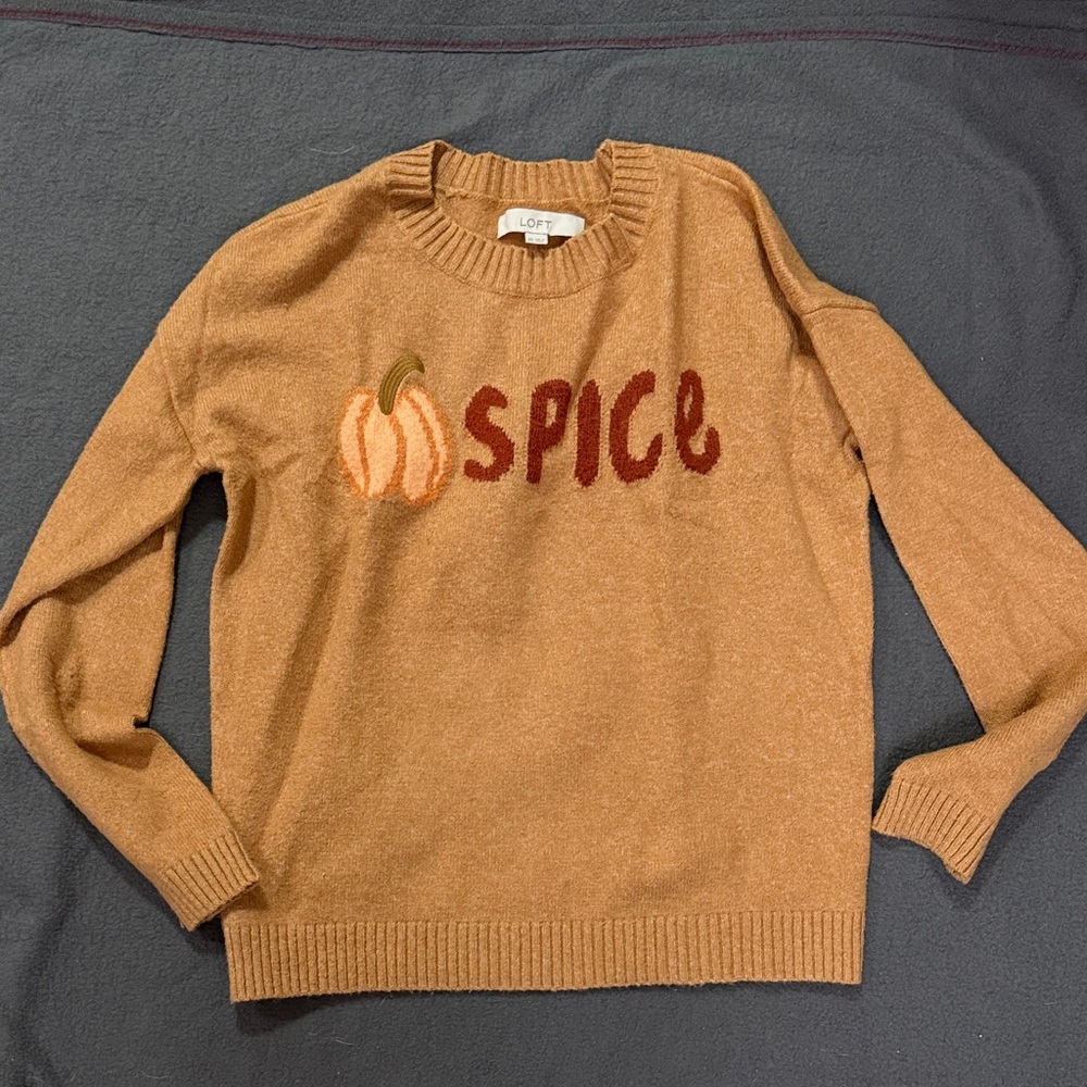 LOFT Pumpkin Spice Tan Sweater